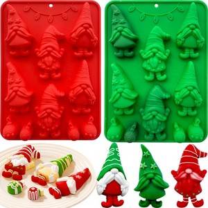 JDICTION 2 Pack Christmas Silicone Molds - Gnome + Bell Designs for Chocolate, Baking, Mini Cakes, Soap, Jello, Candles - 1 of 4
