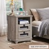 OKD 18'' Nightstand with Charging Station & 2 Drawers, Square End Table - 3 of 4