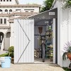 4x8FT Metal Storage Shed with Hinged Side Door, Ventilation, Waterproof Roof, and Durable Frame for Multi-Scene Use - Coolbibila - 3 of 4