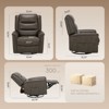 Oversized Leather Recliner Chair,360°Swivel Rocking Manual Recliner with Thick Cushioned Padding Backrest and Wide Seat（Lightbrown） - 2 of 4