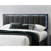 CAVINAS Queen Size Wooden Platform Bed Frame with Channel Tufting Headboard & LED Lights,No Box Spring Needed - 3 of 4