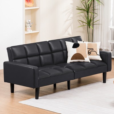 COMHOMA Convertible Futon Sofa Bed, Loveseat with Armrests, Sleeper, Futon Couch