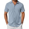 COOFANDY Mens Casual Shirts Short Sleeve Button Down Shirt Wrinkle Free Summer Shirt - 3 of 4
