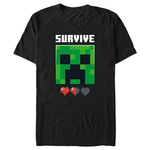 Men's Minecraft Creeper Survive Hearts T-shirt : Target