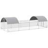 PawHut Chicken Run, 25' x 9' Large Chicken Coop Run with Water-Resistant and Anti-UV Cover, Door, Metal Chicken Pen for 20-24 Chickens, Silver - 4 of 4