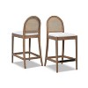NicBex Dining Chairs Set of 2 Upholstered Chair Curved Back Cane Rattan Counter Stools, Fabric Accent for Kitchen, Bedroom - 4 of 4