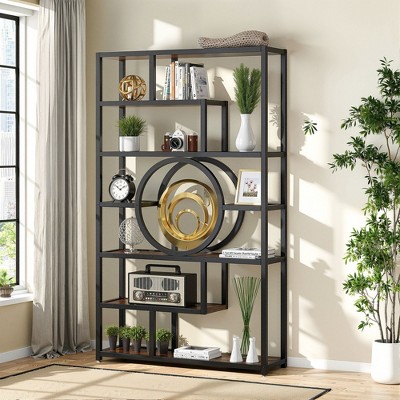 Kumasinova 72 Inch Book Shelf Industrial Etagere Bookcase with 8-Tier Open Storage Shelves for Living Room,Bedroom,Office,Black