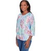 Alfred Dunner Womens Butterfly Crewneck Three Quarter Sleeves Top - 3 of 4