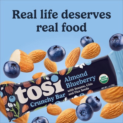 Tosi Snacks Almond Blueberry Organic Bars - 6g Protein - 5oz/5pk