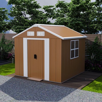 MOEPISY 6X4 FT Heavy-Duty Metal Storage Shed with Windows