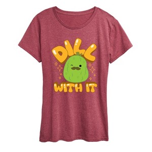 Women's - Squishmallows - Dill With It Charles Pickle Short Sleeve Graphic T-Shirt - 1 of 4