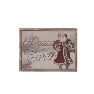 Transpac Wood 16.54 in. Multicolor Christmas Peaceful Santa Wall Decor - 1 of 2
