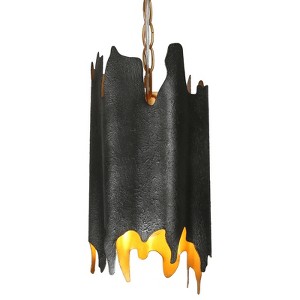 LNC Dracaena Modern Luxury Cylinder Chandelier, Matte Black and Goldleaf,1/4Light,6.7in/19in - 1 of 4