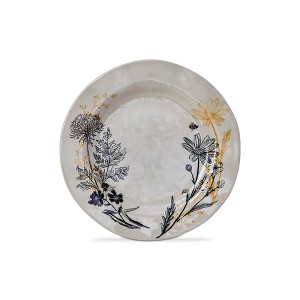 tagltd 9"x9" Let It Bee Flower and Vine Bamboo Melamine Dinnerware Salad Plate Dishwasher Safe Indoor Outdoor Multicolored - 1 of 2