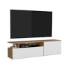 63.3" FSC Certified Engineered Wood TV Stand with 2 Doors, 4 Shelves, and Modern Minimalist Design for Living Room and Bedroom - 4 of 4