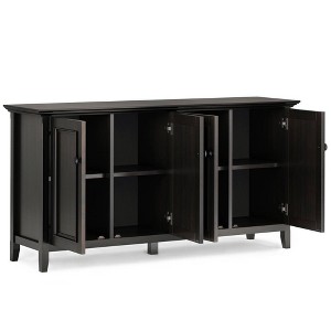 Halifax Wide 4 Door Storage Cabinet Hickory Brown - WyndenHall: Transitional Style, Pine & Plywood, Fixed Shelves - 1 of 4