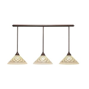 Toltec Lighting Any 3 - Light Chandelier in  Bronze with 16" Chocolate Icing Shade - 1 of 1