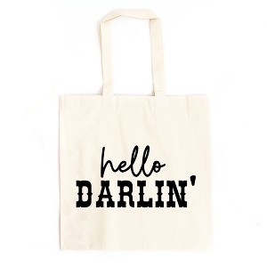 City Creek Prints Hello Darlin' Canvas Tote Bag - 15x16 - Natural - 1 of 2