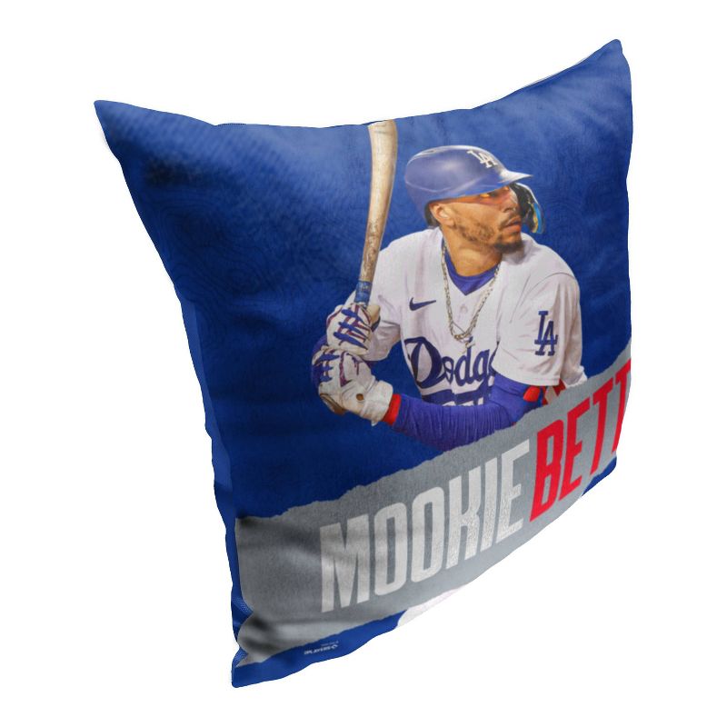 18&#34;x18&#34; MLB Los Angeles Dodgers 23 Mookie Betts Player Printed Throw Decorative Pillow, 4 of 6