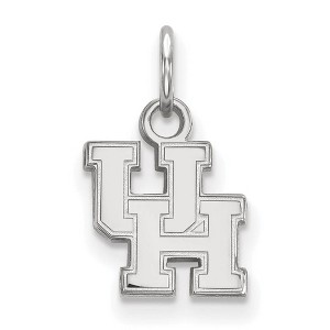 Black Bow Jewelry 10k White Gold Houston Cougars NCAA Extra Small Pendant - 1 of 3