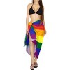 LA LEELA Women's Summer Beach Patriotic American US Flag Sarong Bikini Wrap Swimsuit Coverups for Women One Size Colorful AD316 - 2 of 4