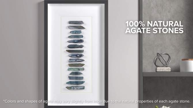Cerulean Stones Real Natural Agate Framed Shadowbox Blue - Martha Stewart, 2 of 18, play video