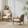 Set of 2 Mid Century Accent Chairs with Solid Wood Frame,Rattan Back Accent Chair with Cushion,Modern Accent Chair for Living Room-Koiai - 2 of 4