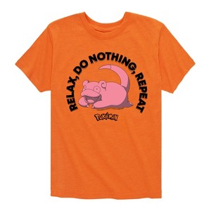 Boys' - Pokémon - Slowpoke Relax Do Nothing Repeat Short Sleeve Graphic T-Shirt - 1 of 4