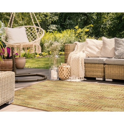 Sienna Gold Geometric Flat Woven Indoor/Outdoor Rug