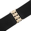 INSPIRE CHIC Women's Golden Interlock Buckle Stretchy Vintage Elastic Waist Belts 1 Pc - 2 of 4