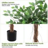 Whizmax Artificial Ficus, Fake Ficus Silk Tree with Natural Wood Trunk in Plastic Nursery Pot for Indoor Outdoor House Living Room Office - 4 of 4