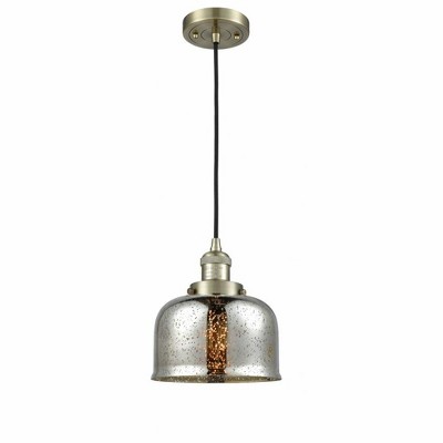 Bell - 1 Light Cord Hung Mini Pendant In Industrial Style-10 Inches Tall and 8 Inches Wide