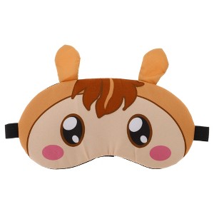 Soft Cartoon Horse Eyes Sleep Mask Orange 1 Pc - 1 of 4