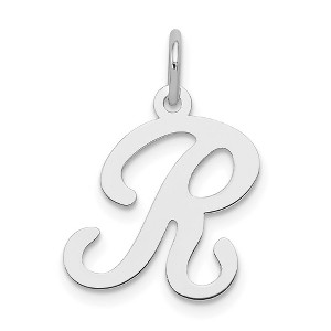 Black Bow Jewelry Sterling Silver, Sophia Collection, Small Script Initial R Pendant - 1 of 4
