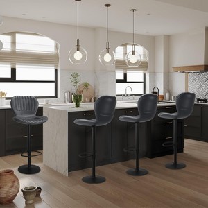DobleePy Set of 4 High Back Adjustable Swivel Bar Stools, Modern Cushioned Chairs for Counter Height, Easy Assembly - 1 of 4