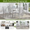 Mshliw 5-Piece Wooden Dining Table Set with Rectangular Table and 4 Upholstered Chairs, Crystal-Trim Table for Kitchen and Dining Room - 4 of 4
