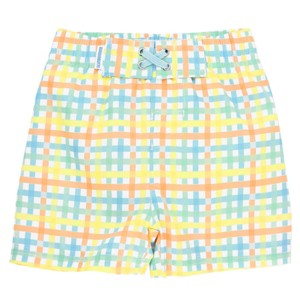 RuggedButts Kids Gingham Swim Trunks - Summertime Gingham, 7 - 1 of 3