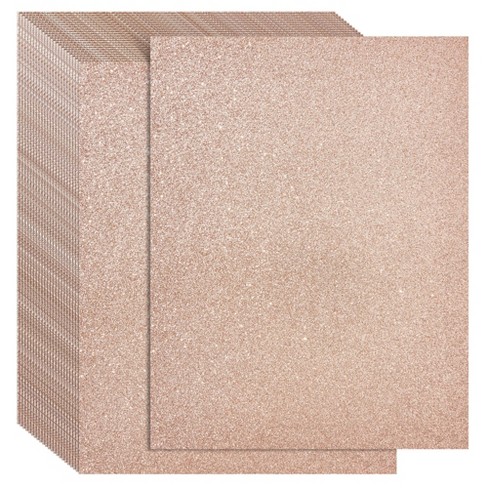 Rose Gold Glitter Cardstock Paper for Arts and Crafts, DIY Party Decor (8.5 x 11 in, 24 Sheets)