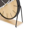 9"x9" Wooden Geometric Clock with Brown Wood Accents Black - Olivia & May: Silent, Modern Design, MDF Material - 4 of 4