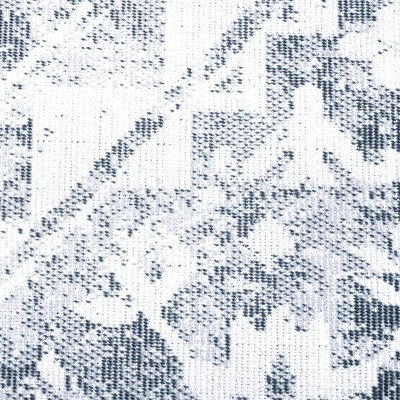 Navy Blue and Ivory Distressed Medallion 8' x 10' Indoor/Outdoor Rug