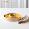 Gulches Decorative Bowls: Handcrafted Ceramic Chip-N-Dip Set - Amber Love - 3 of 4