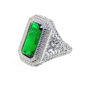 Dahlia Statement Ring Womens Green Emerald Cubic Zirconia Ginger Lyne Collection - 1 of 4