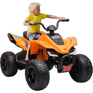 Officially Licensed Mc-Laren Ride on Car, 24V Battery Powered, 4-Wheeler Quad Car Toy ATV for 3-8yrs, Electric Off-Road Car with 2 Speeds - 1 of 4