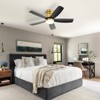 Wanze of Ocean 42 in. Modern Gold Indoor 6-Speed ABS Black Blades Flush Mount Ceiling Fan with 3-Color Dimmable Light and Remote - 4 of 4