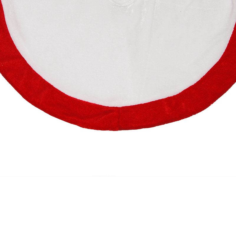 Northlight 18" White and Red Velveteen Mini Christmas Round Tree Skirt, 5 of 6