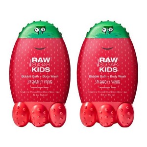 Raw Sugar Kids' Bubble Bath + Body Wash - Strawberry Vanilla - 12 fl oz - 1 of 2