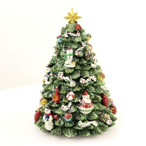 7.5 Inch Chirstmas Tree Music Box Musical Gold Star Figurines - 1 of 3
