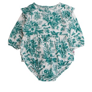 RuffleButts Baby Toddler Girls Long Sleeve Flutter Bubble Romper - 1 of 2