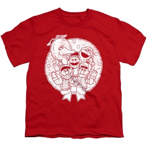Boys' Sesame Street Vintage Christmas Wreath T-Shirt - 1 of 4
