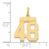 Black Bow Jewelry 14k Yellow Gold, Athletic Collection, Small Polished Number 48 Pendant - 4 of 4